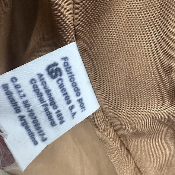 Vintage 60s 70s Uru Recoleta Mens Brown Leather Argentina Jacket Coat Size 56 - Picture 8 of 9